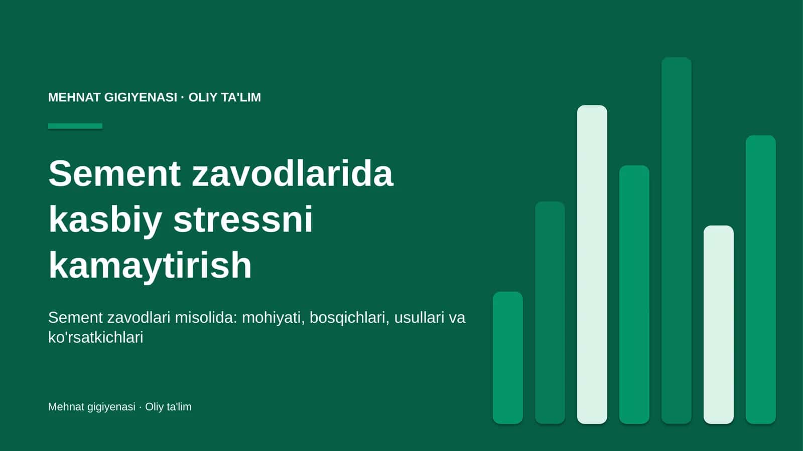 Sement zavodlarida kasbiy stressni kamaytirish