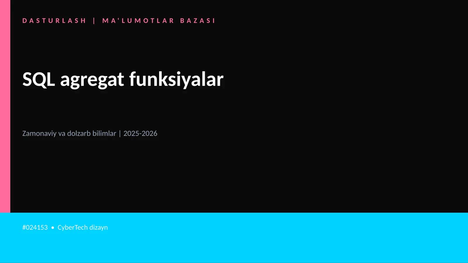 SQL agregat funksiyalar