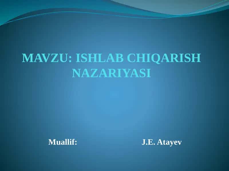 Ishlab chiqarish nazariyasi