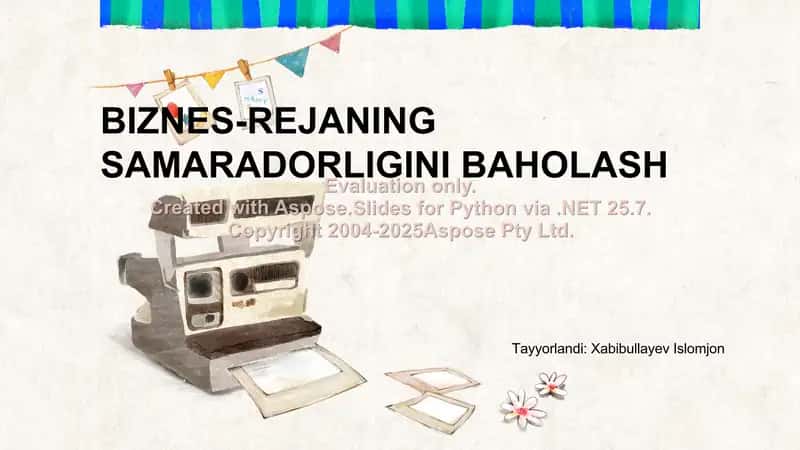 Biznes-rejaning samaradorligini baholash
