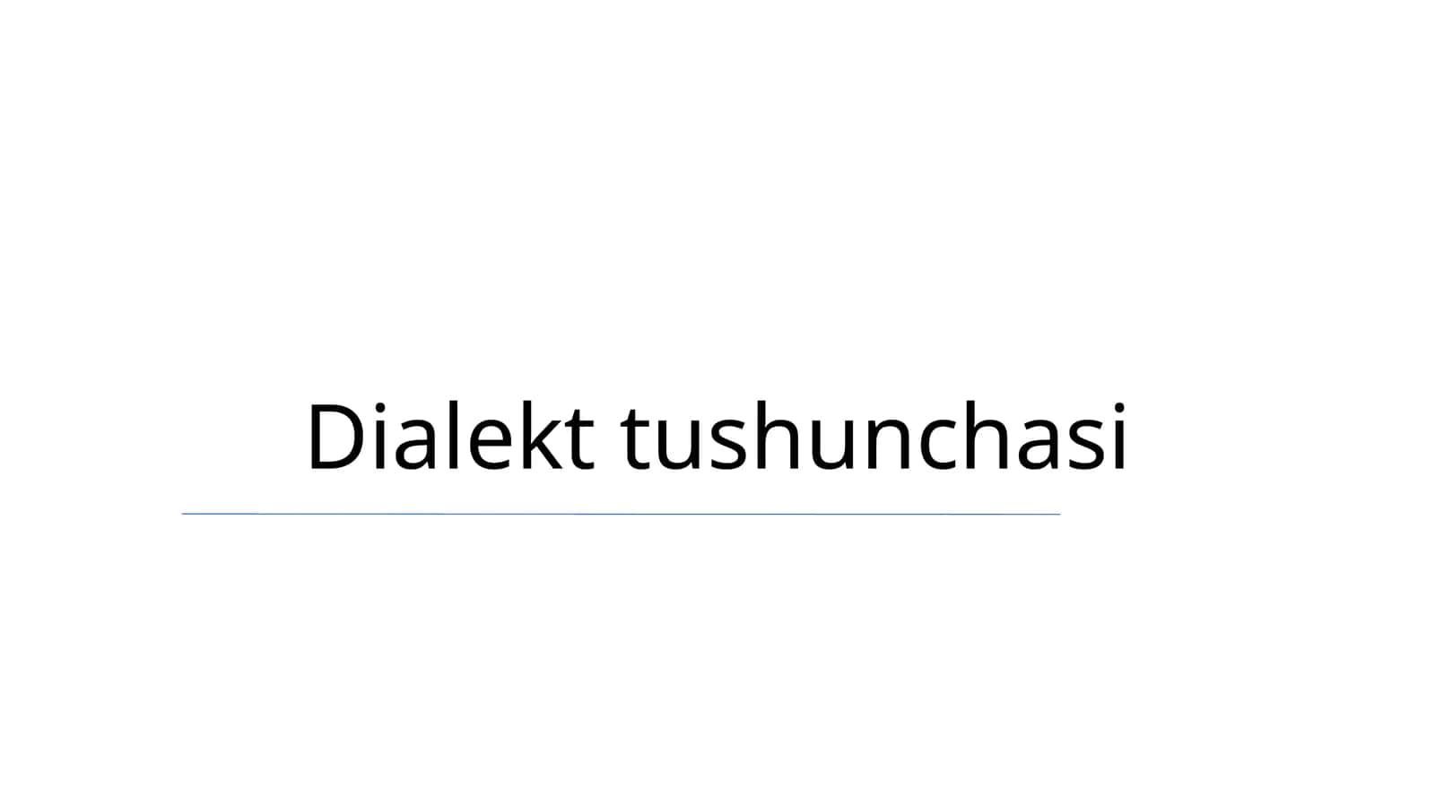 Dialekt tushunchasi