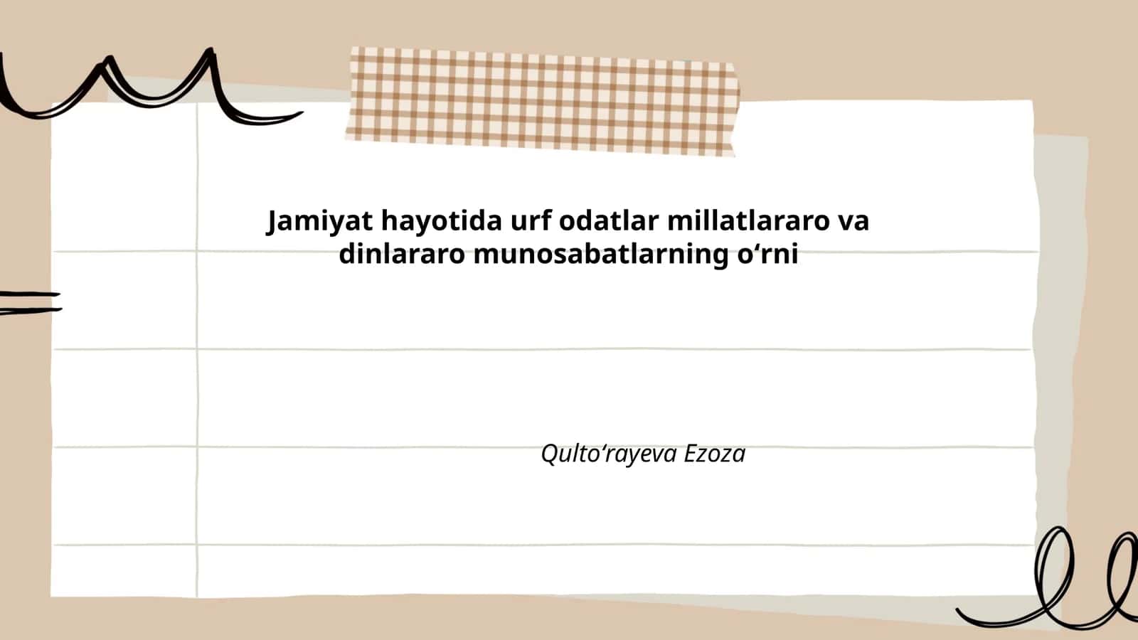 Urf-odatlar jamiyat taraqqiyotiga ta'siri