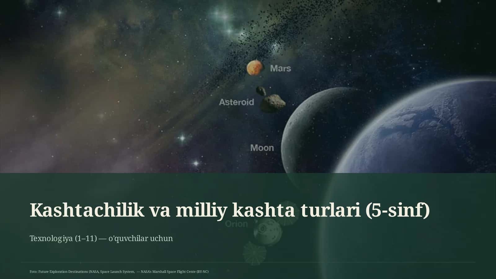 Kashtachilik va milliy kashta turlari (5-sinf)