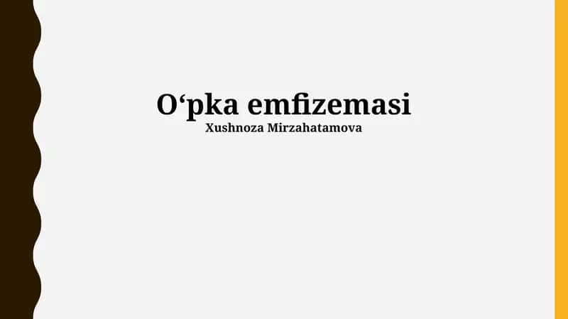 Oʻpka emfizemasi