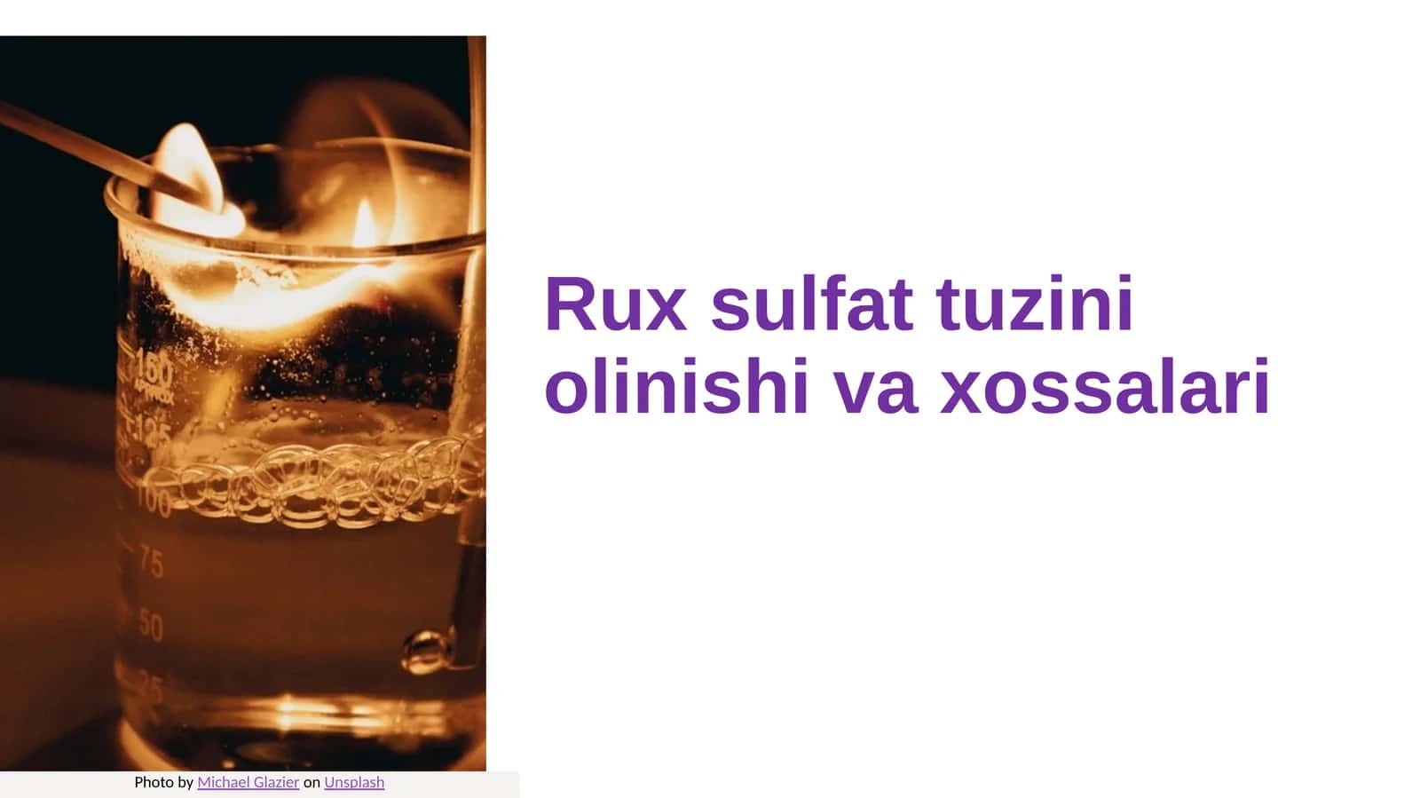 Rux sulfat tuzini olinishi va xossalari