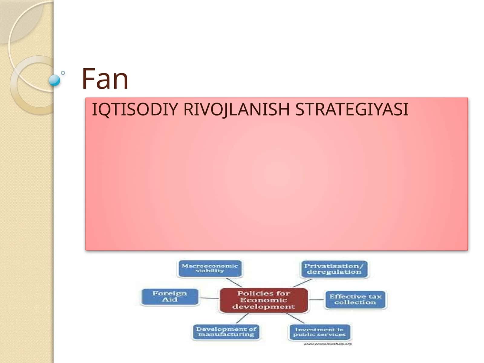 O'zbekistonning ijtimoii-iqtisodi rivojlanish strategiyasi