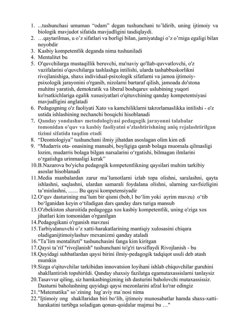 Pedagogik kompetentlik va uning ahamiyati