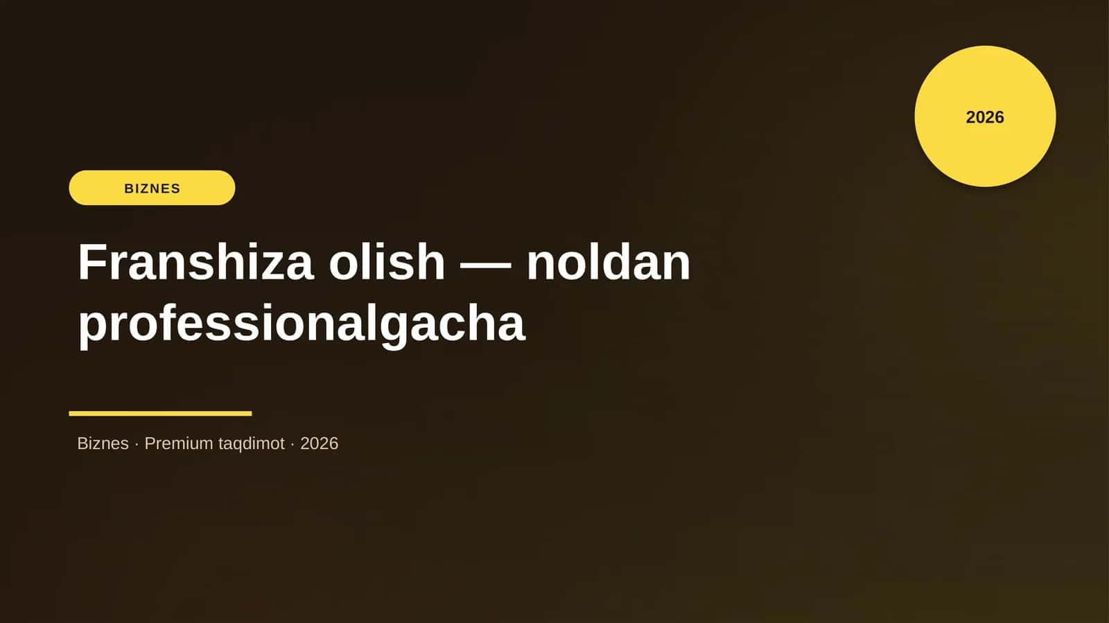 Franshiza olish — noldan professionalgacha