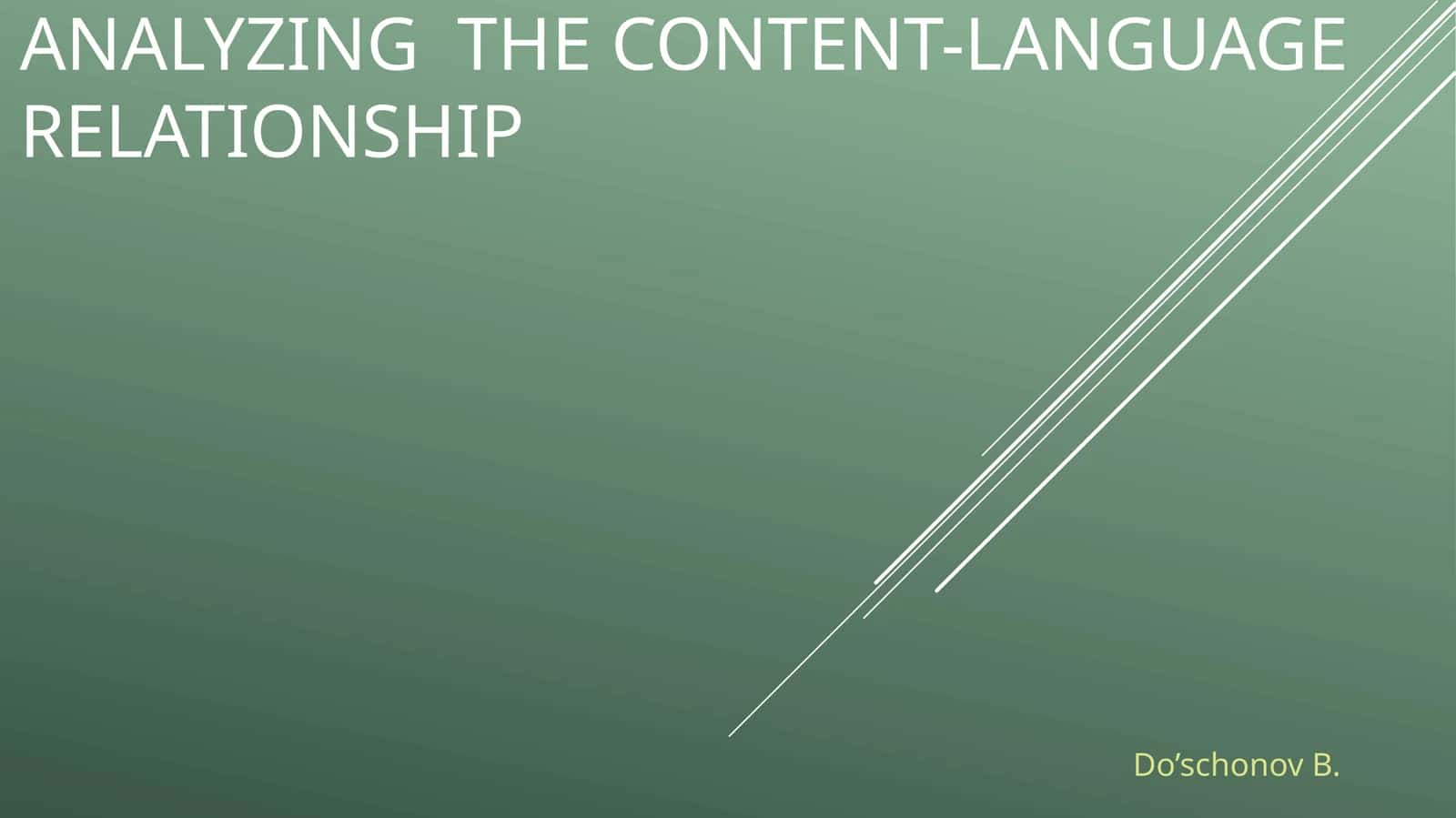 Analyzing the content-language relationship