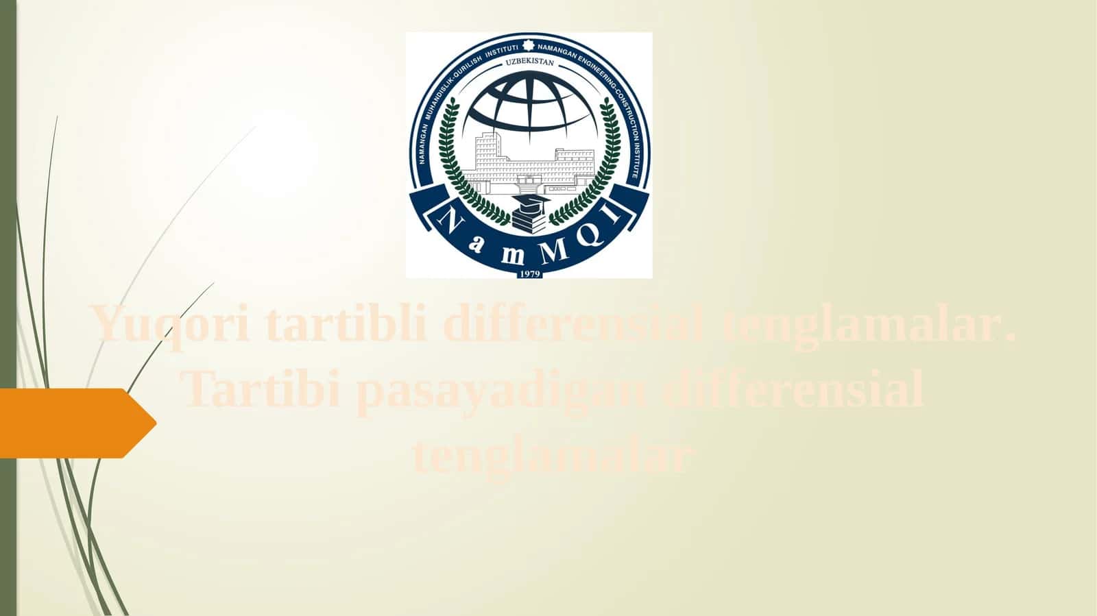 Yuqori tartibli differensial tenglamalar