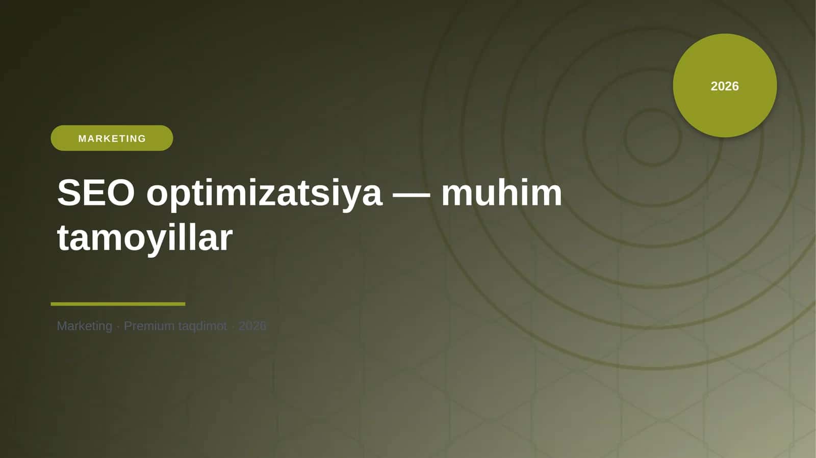 SEO optimizatsiya — muhim tamoyillar