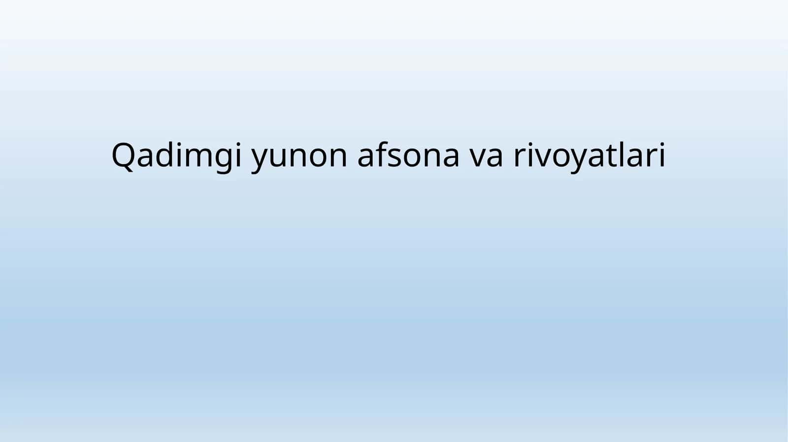 Qadimgi yunon afsona va rivoyatlari