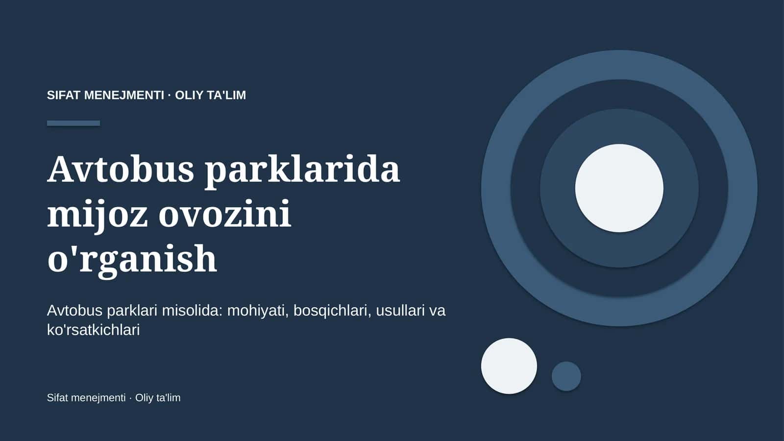 Avtobus parklarida mijoz ovozini o'rganish