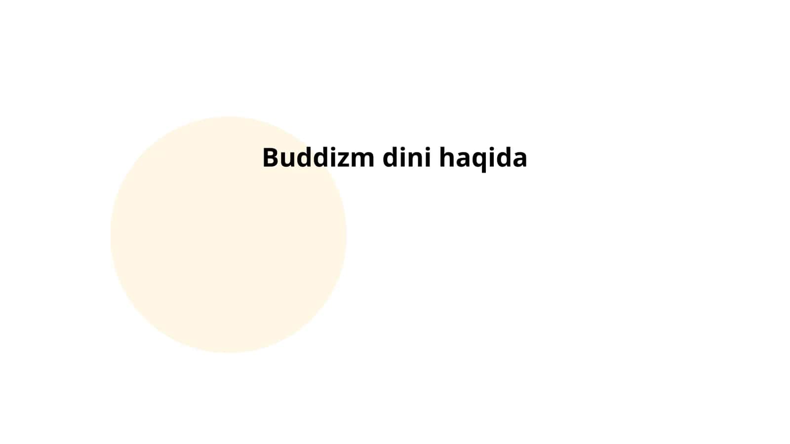 Buddizm dini haqida