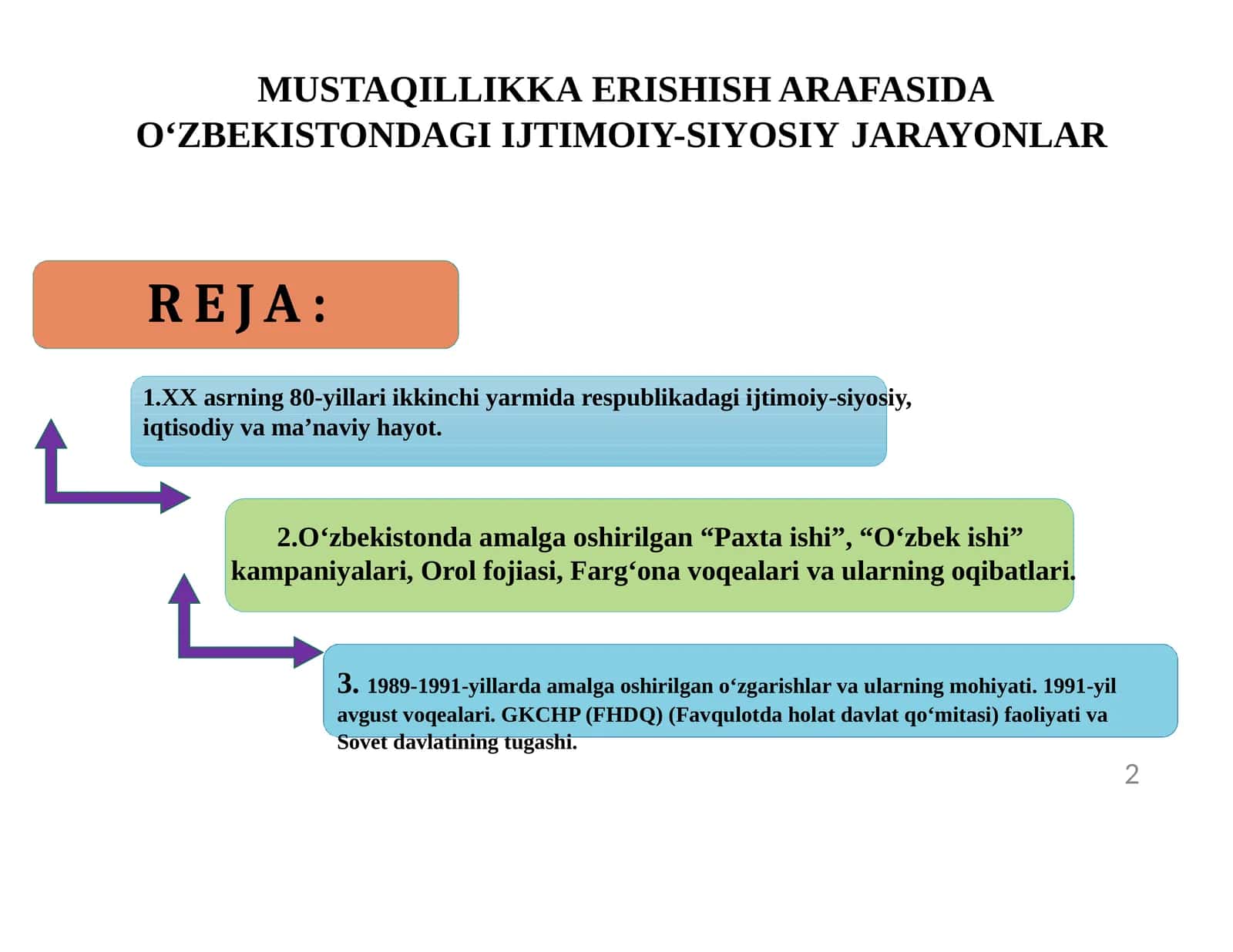 MUSTAQILLIKKA ERISHISH ARAFASIDA O‘ZBEKISTONDAGI IJTIMOIY-SIYOSIY JARAYONLAR