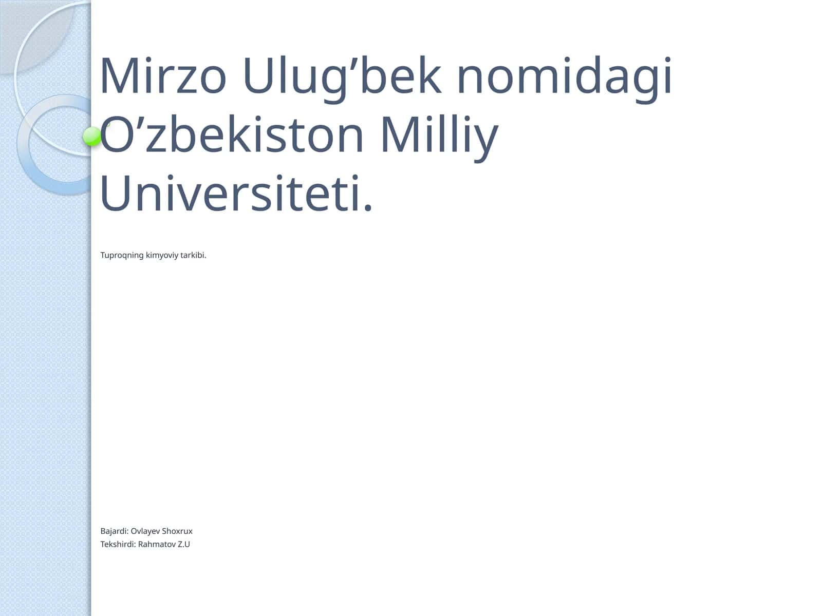 Tuproqning kimyoviy tarkibi