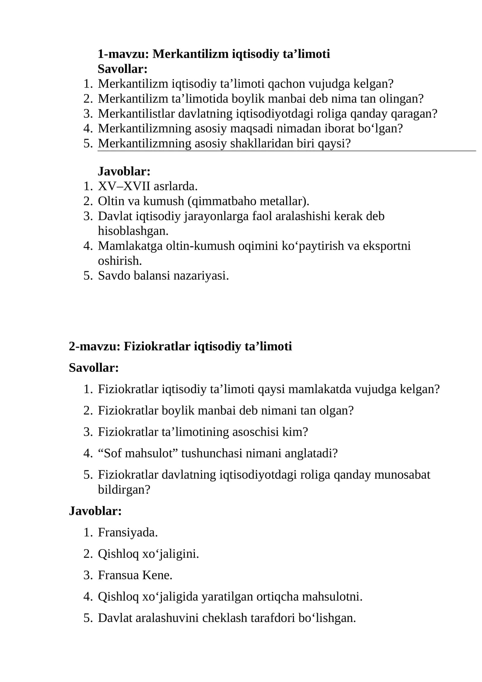 Merkantilizm iqtisodiy ta’limoti