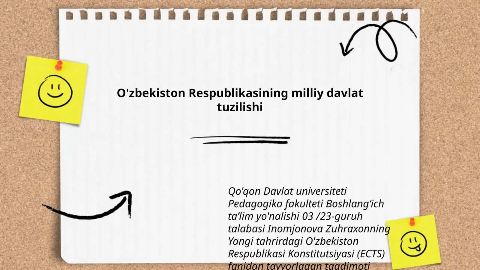 O'zbekiston Respublikasining milliy davlat tuzilishi