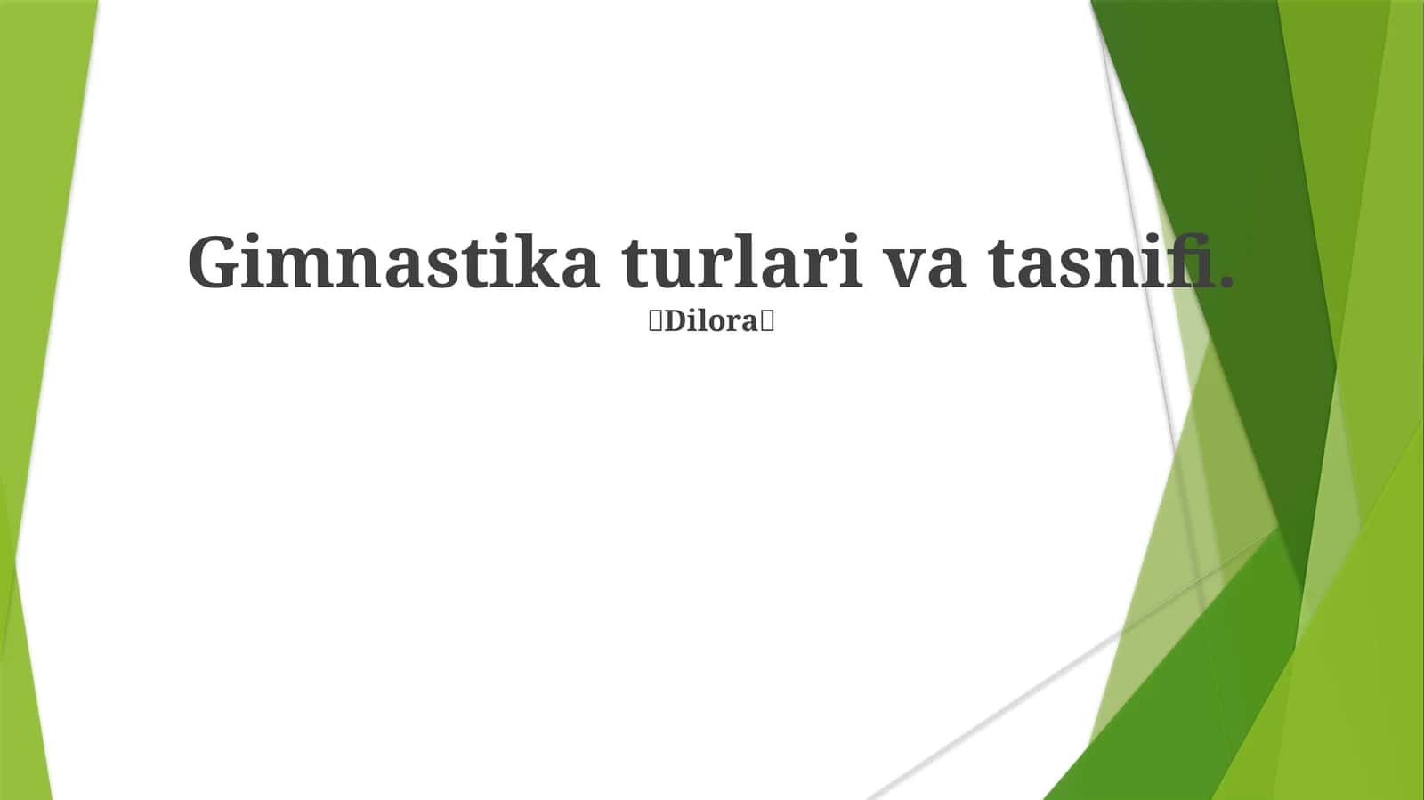 Gimnastika turlari va tasnifi