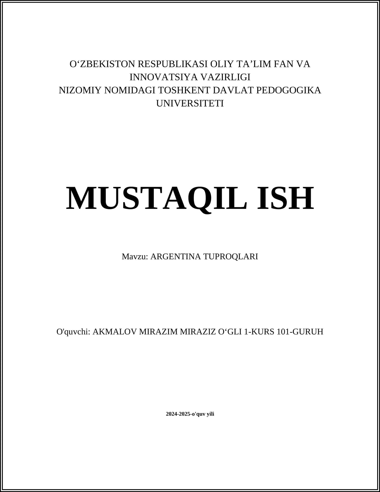 ARGENTINA TUPROQLARI