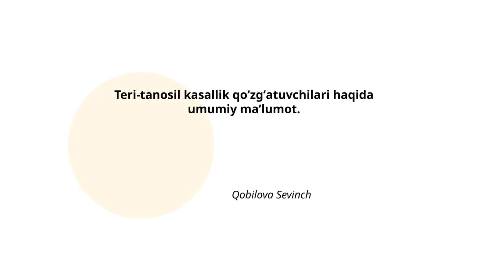 Teri-tanosil kasallik qoʻzgʻatuvchilari haqida umumiy maʼlumot