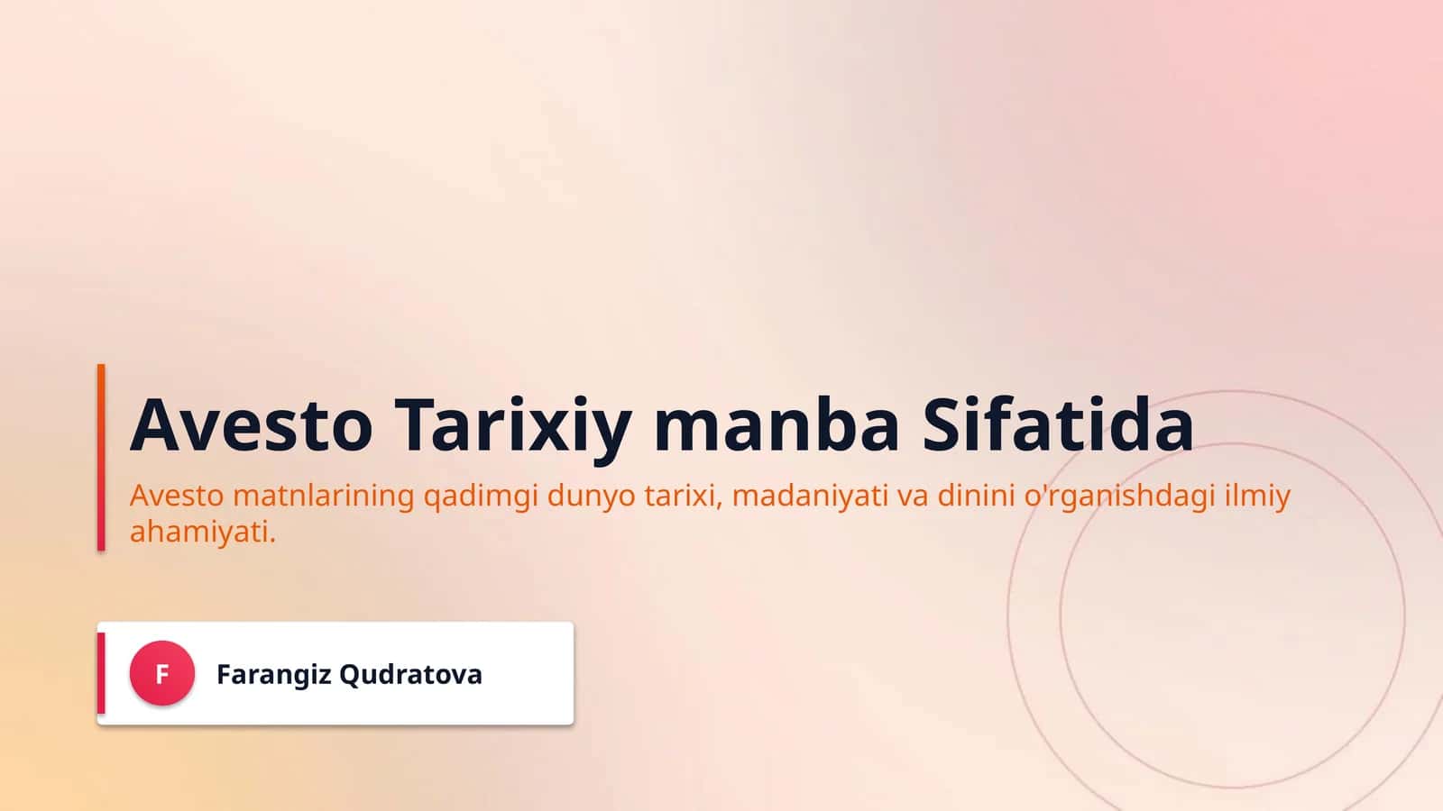 Avesto Tarixiy manba Sifatida