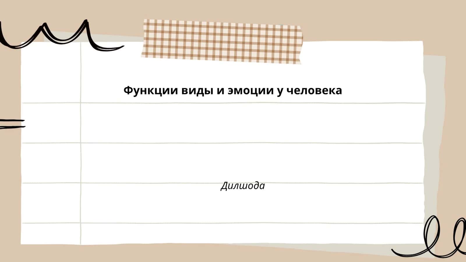 Функции виды и эмоции у человека