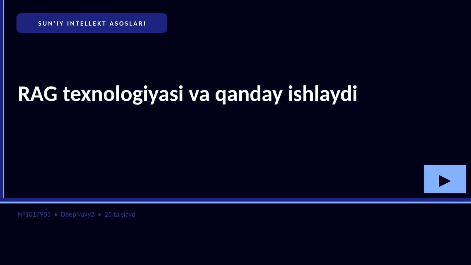 SUN'IY INTELLEKT ASOSLARI