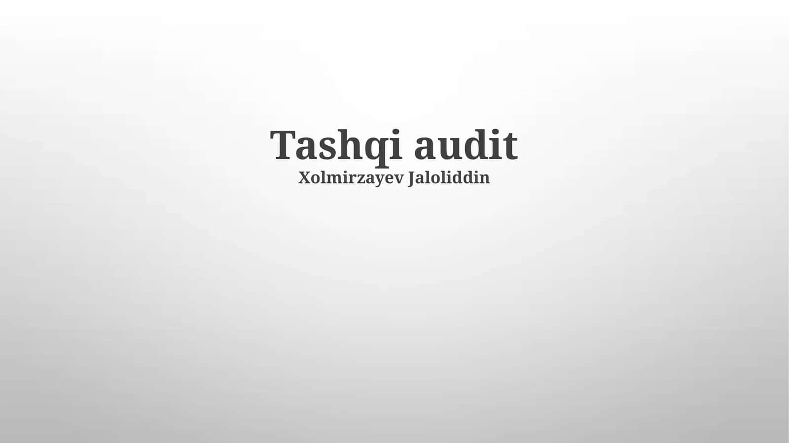 Tashqi audit