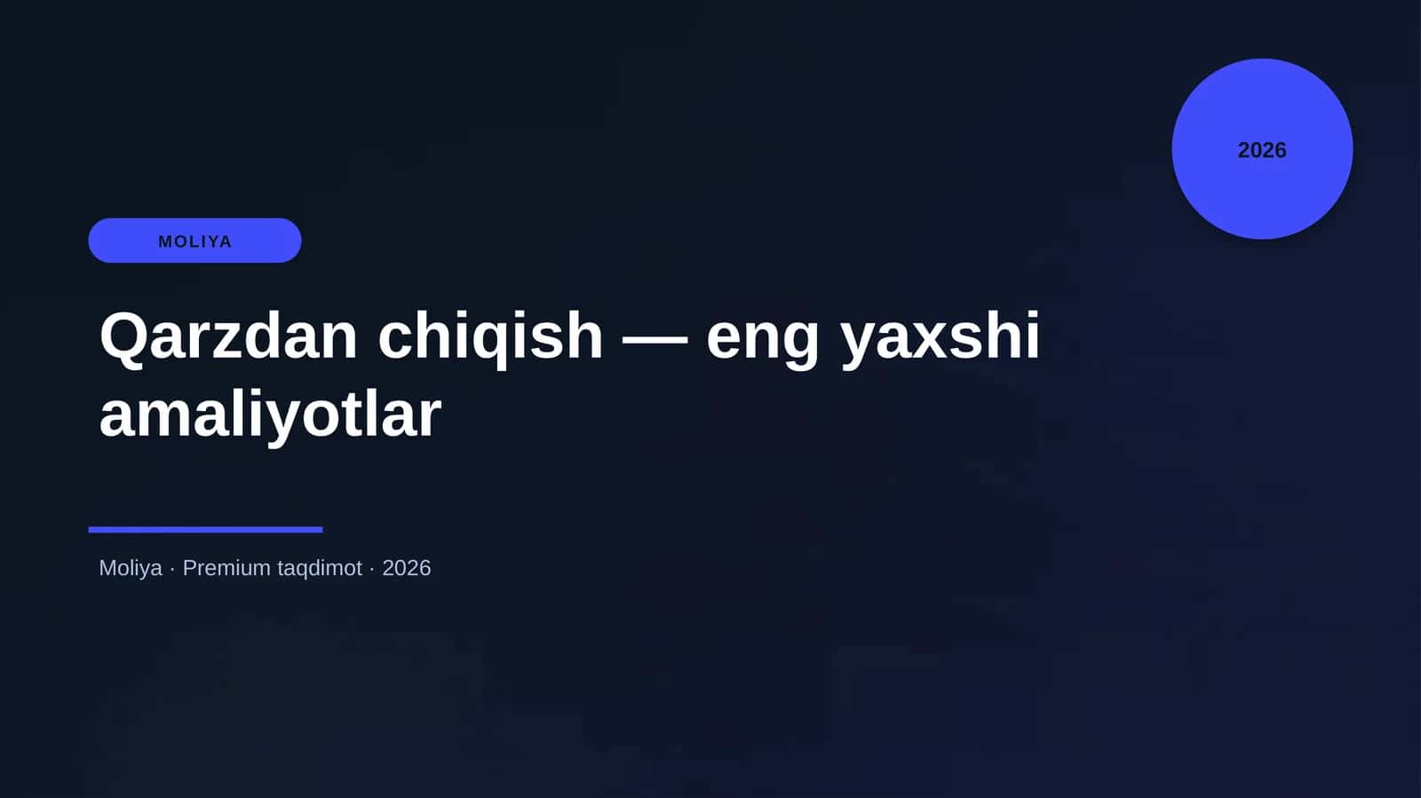 Qarzdan chiqish — eng yaxshi amaliyotlar