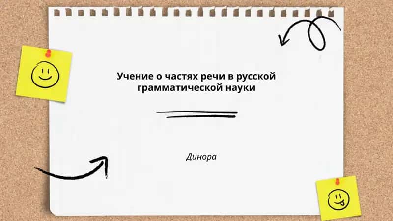 Учение о частях речи в русской грамматической науки