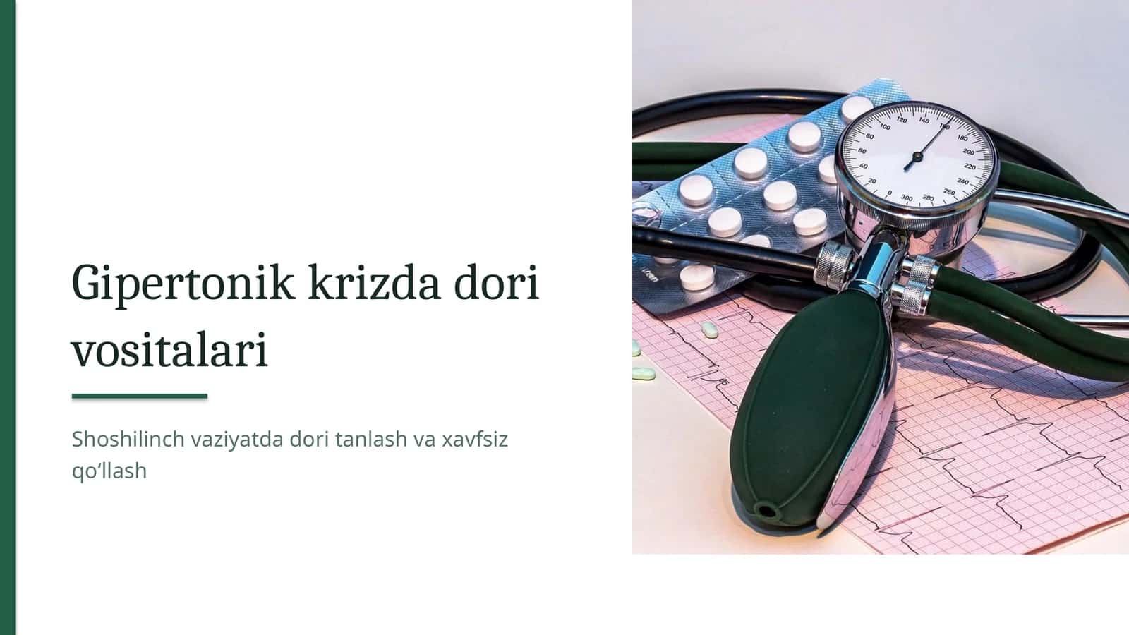 Gipertonik krizda dori vositalari