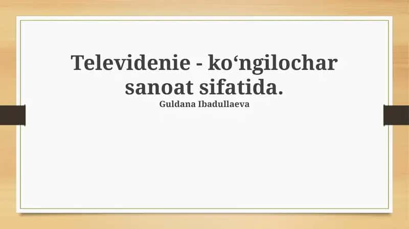 Televideniyening tarixi va rivojlanishi