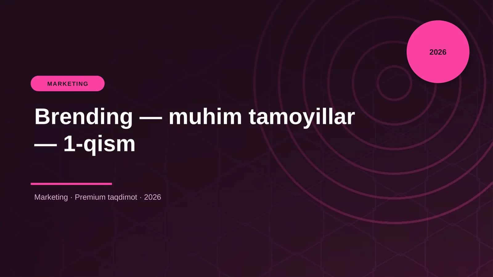 Brending — muhim tamoyillar — 1-qism