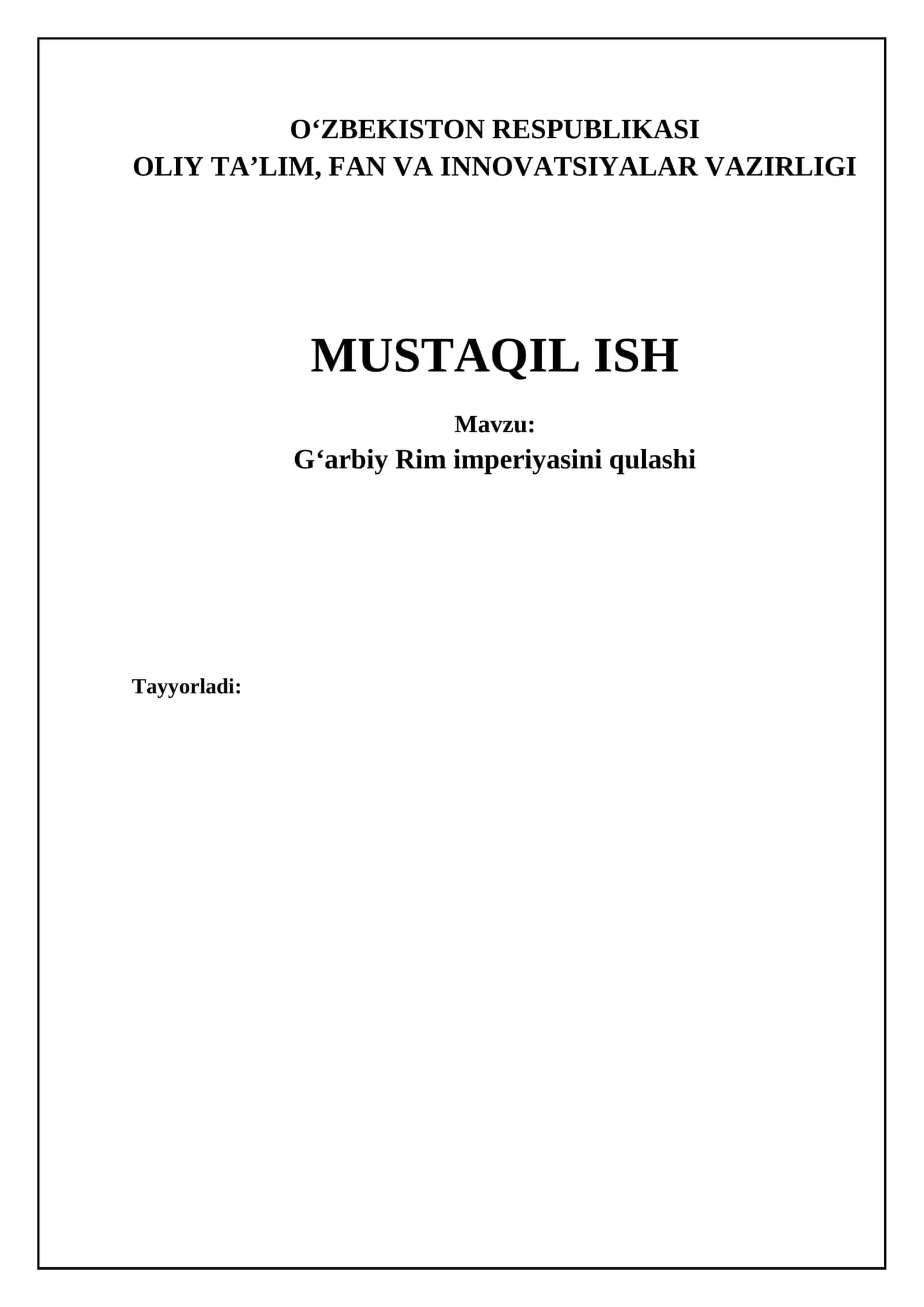 Gʻarbiy Rim imperiyasini qulashi