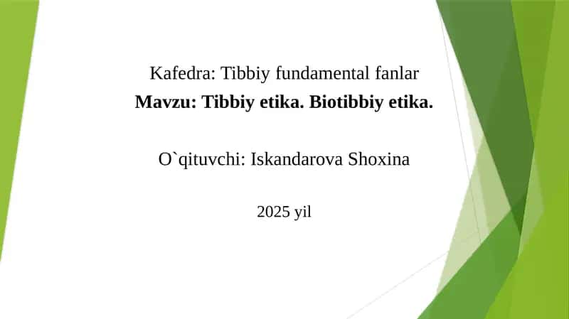 Biotibbiy etika