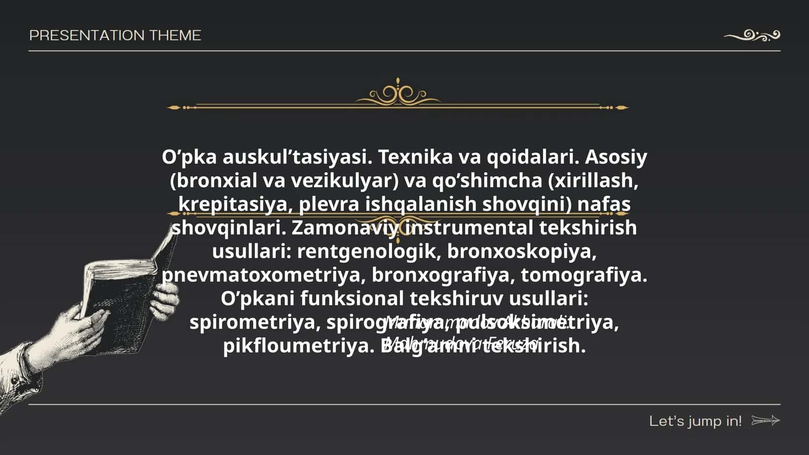 O’pka auskul’tasiyasi. Texnika va qoidalari