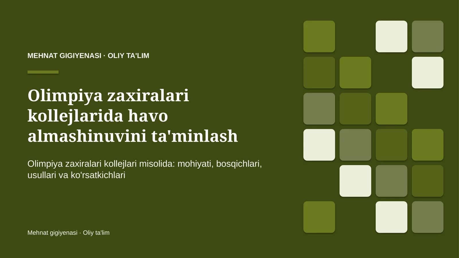 olimpiya zaxiralari kollejlarida havo almashinuvini ta'minlash 7728