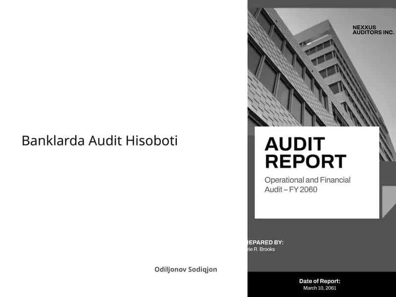 Banklarda Audit Hisoboti