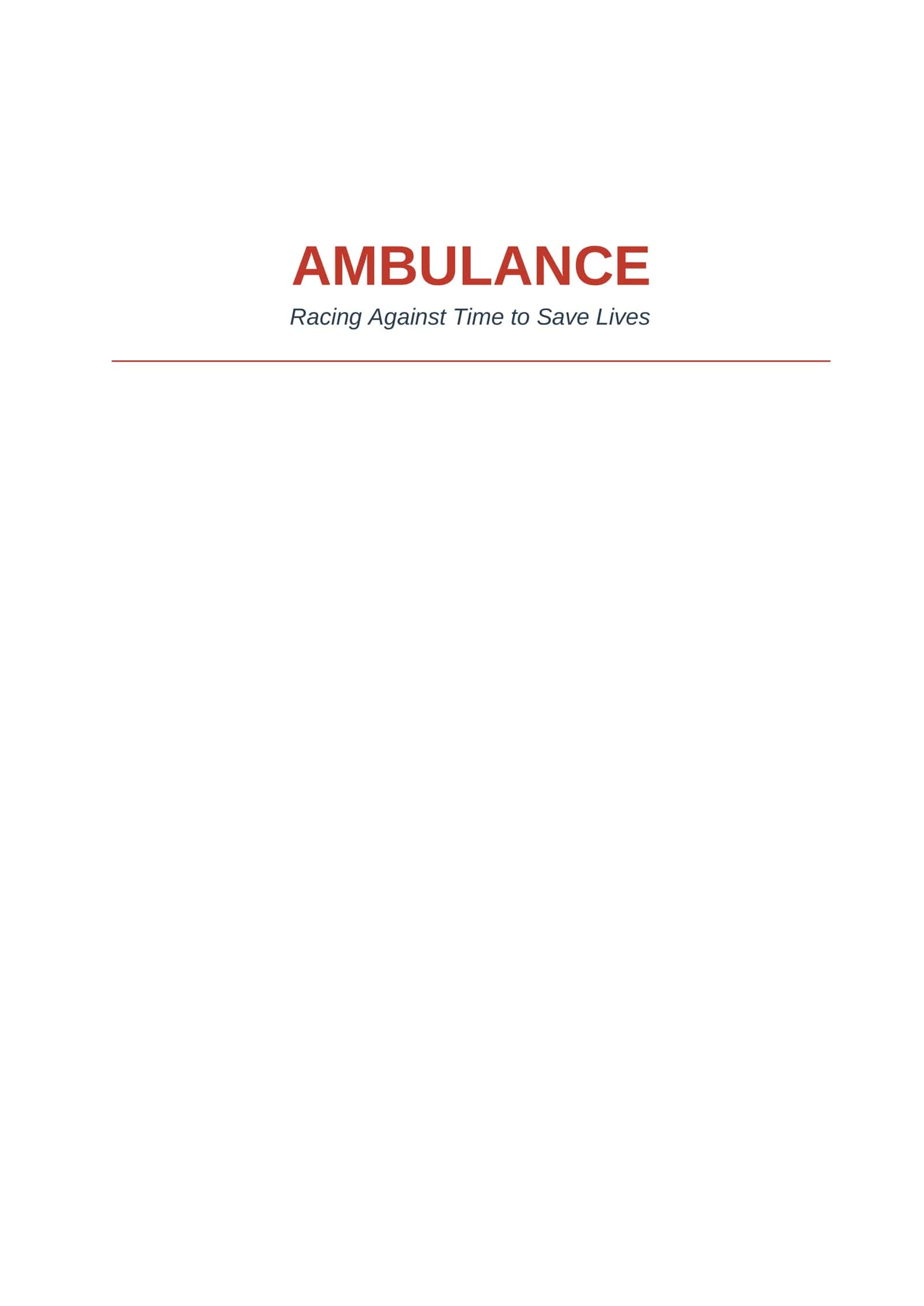 Ambulance Report for medical english