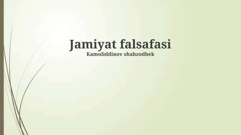 Jamiyat falsafasi