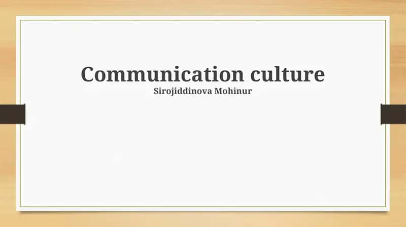 Communication culture
