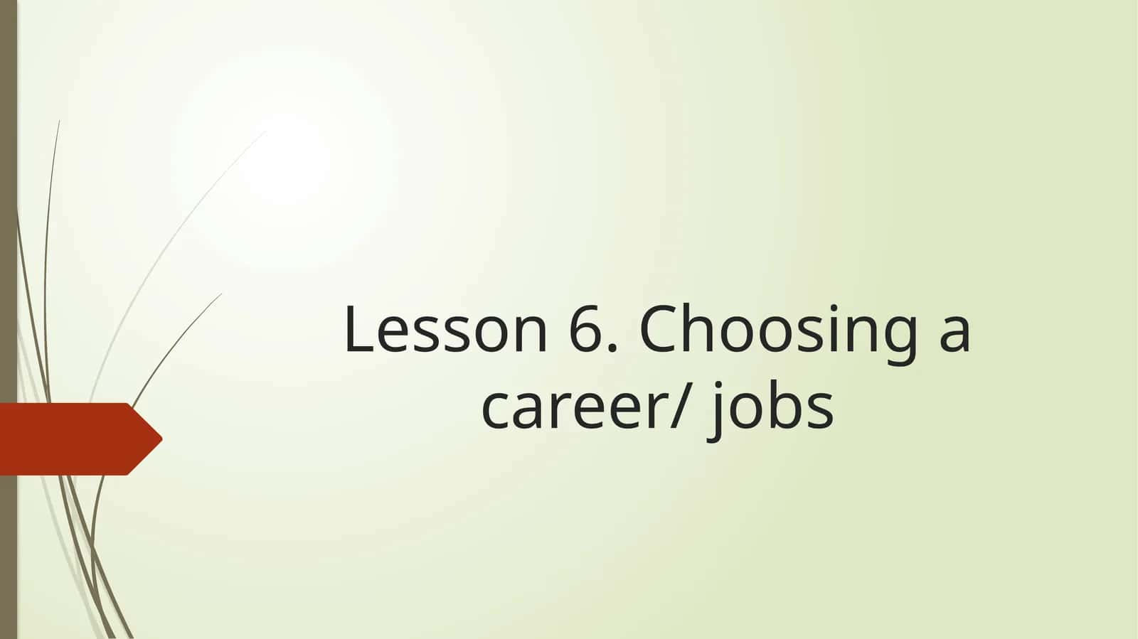 Lesson 6. Choosing a career/ jobs
