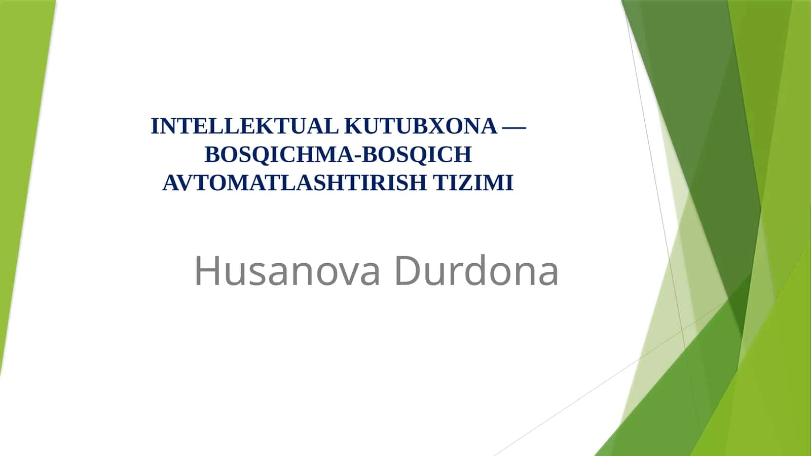 Intellektual Kutubxona - Bosqichma-bosqich Avtomatlashtirish Tizimi