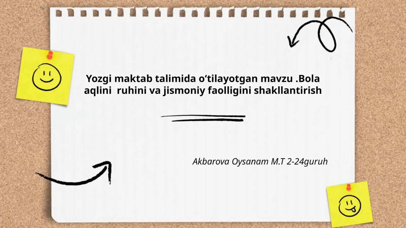 Bola aqlini ruhini va jismoniy faolligini shakllantirish