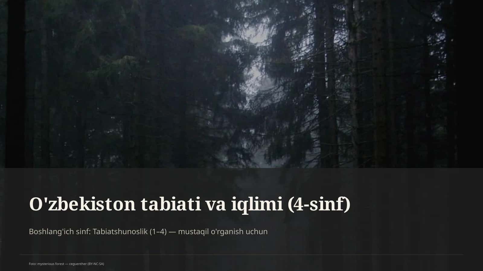 O'zbekiston tabiati va iqlimi (4-sinf)