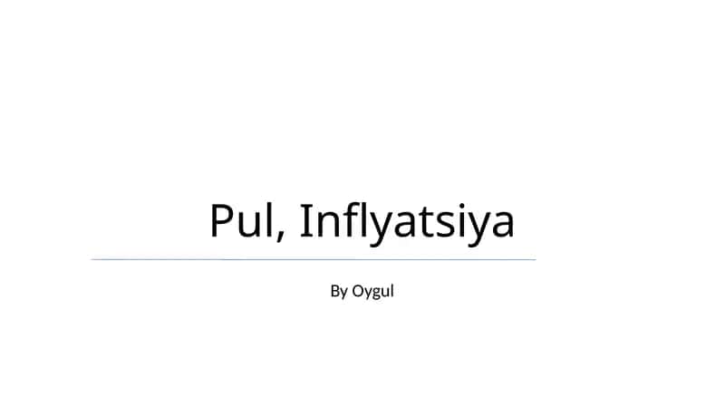 Pul, Inflyatsiya