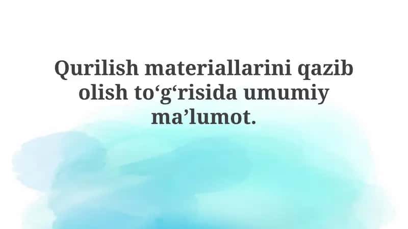 Qurilish materiallari