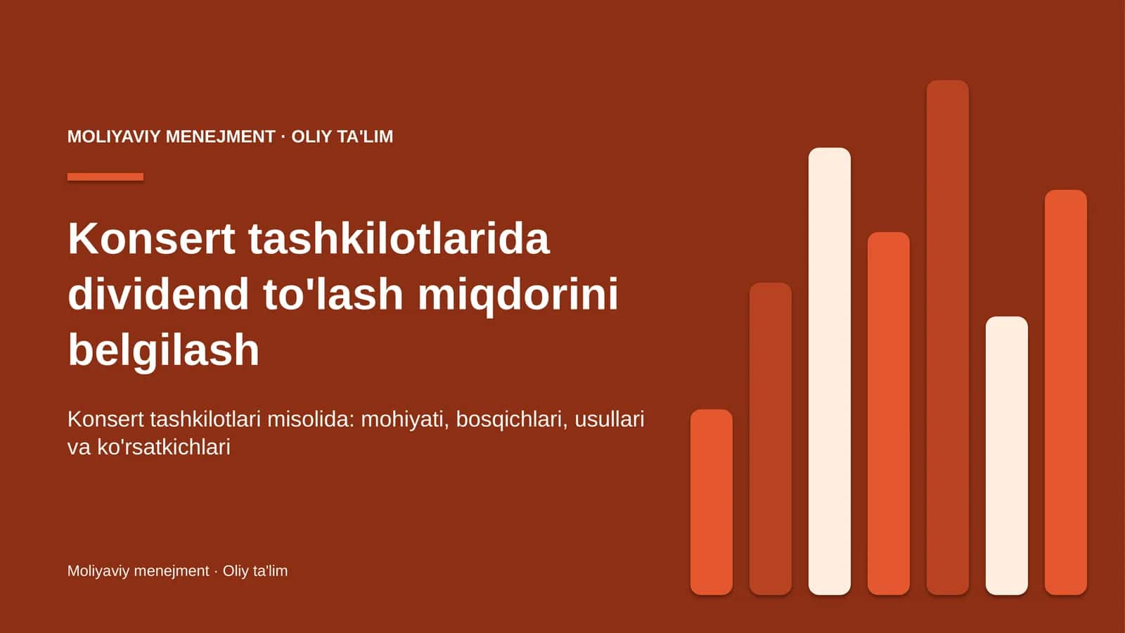 Konsert tashkilotlarida dividend to'lash miqdorini belgilash