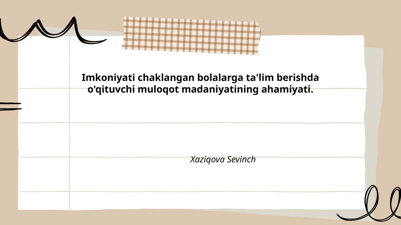 Imkoniyati chaklangan bolalarga ta'lim berishda o'qituvchi muloqot madaniyatining ahamiyati
